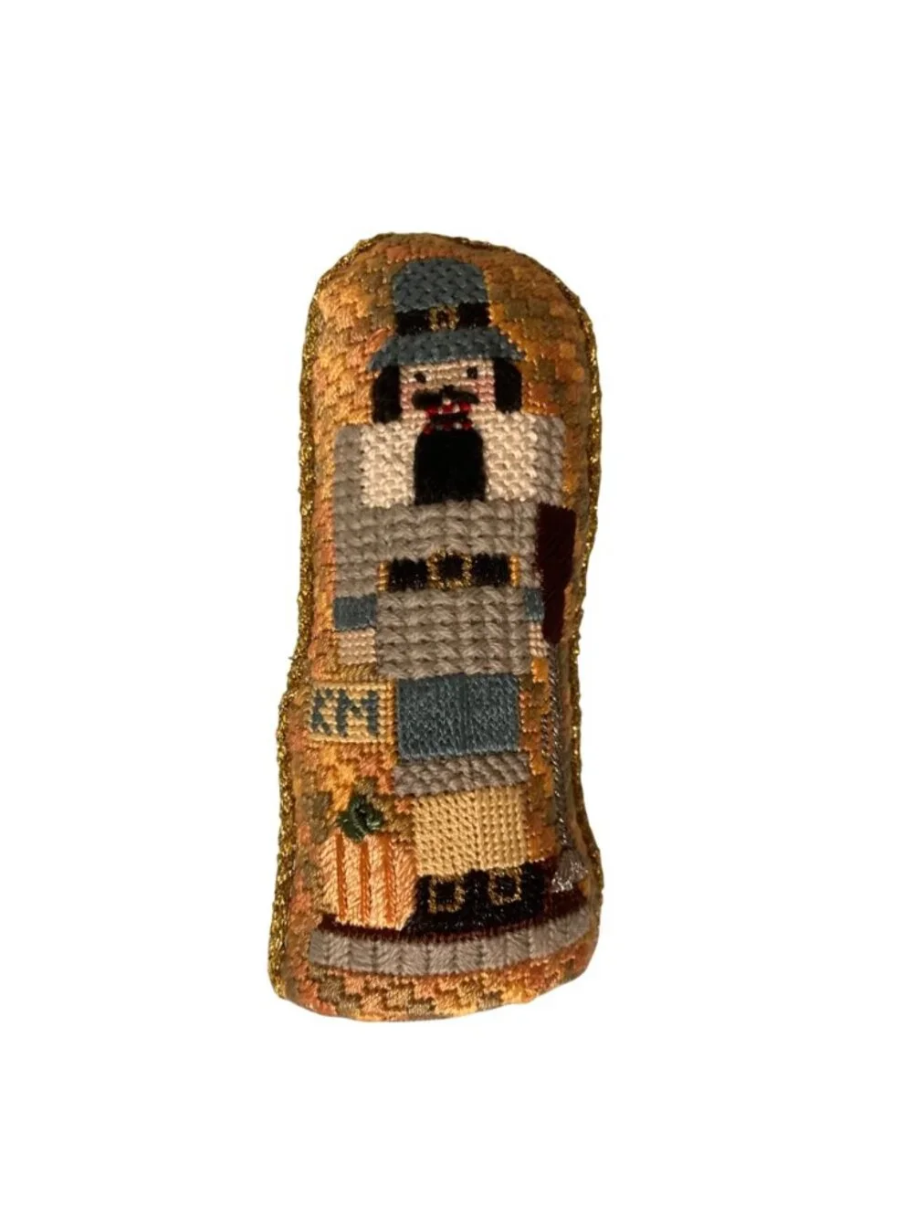 Holiday Nut Cracker Completed Needlepoint Figurines Thanksgiving Halloween